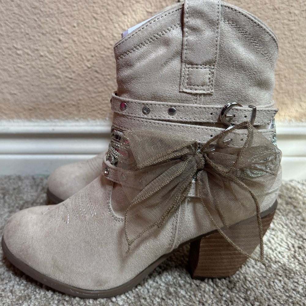 Not Rated cream Ankle Boots with Embellishments